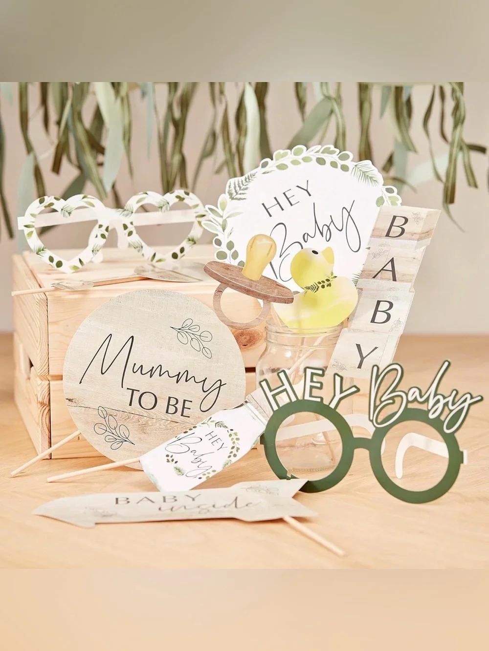Twins Baby Shower Decoration Bundle – Backdrop, Sash, Props & Games
